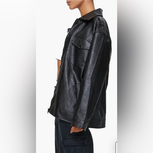 Callie Oversize Faux Leather Jacket - Picture 3 of 5